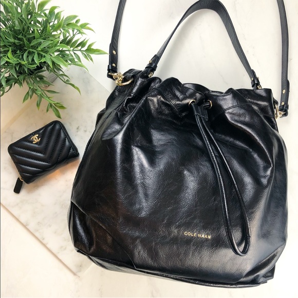 Cole Haan Handbags - Cole Haan Black Leather Hobo Tote Crossbody Bag